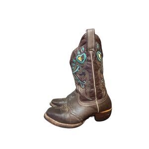 Innovation Western Cowgirl Boots Brown Leather Embroidered Mex 24.5 US 7.5 Women